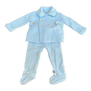 RENZO baby boy vintage blue 2 PC outfit, VGC